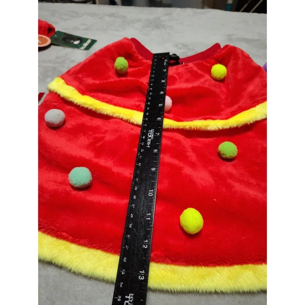 Kuoser Dog Costume L Red Christmas Shawl And Hat Holiday Fun Soft Comfort